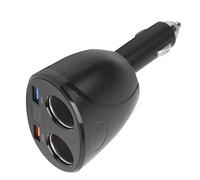 Generic Cigarette Lighter Socket Dual USB Port Fast for Cars, Trucks, SUVs - 120W Power Output, Black, Size 12.5x7.6x5.2cm