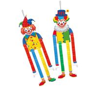 Generic Circus Decorations with Honeycomb Paper Structure 2pcs Funny Carnival Clown Hanging Ornaments Versatile Birthday Party Essentials for Ceiling and Party Decor