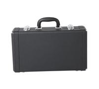 Generic Clarinet Case Carrying Bag Musical Accessory Instrument Holder Velvet Interior PU Leather Handle Suitable for Travel Concert Band, L