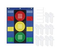 Generic Classroom Management Stoplight Behavior Pocket Chart, 30 Person Cutouts, 19.3 X 26 in, Easy Install Behavior Display
