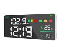 Generic Classroom Noise Level Meter, Digital Sound Measurement Device With Temperature & Humidity, Large Display, Indicator Lights, Emotional Feedback