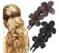 Generic Claw Clips Flower 2pcs Flat Floral Hair Clips Lightweight Plastic Accessories for Weddings Various Occasions