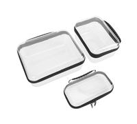 Generic Clear Hard Shell Zipper Pouches Water Proof Organizer Set for Toys & Travel Large Medium Small Sizes for Home or On the Go in Black (3 in 1 Set (Thickness 120C))