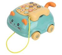Generic Clear Sound Quality Kids Telephone Toy with Multilingual Early Education Functions, Interactive Communication for Children's Storytelling, Light Lake Green Plastic Baby Telephone Toy