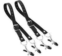 Generic Clitoral Nipple Labia Spreader Clamps for Women, Sex Toys Nipple Clamps Clitoral Clips with Adjustable Leather SM Bondage Set Restraints Kit for Beginners Couples Adults Women