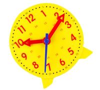 Generic Clock Teaching Aid Entertainment Time Toy for Students Kids 3 Pointer Linkage 24 Hour System (Yellow)