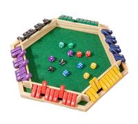 Generic Close the Box Game for 6 Players, Shut The Box Dice Board Game, Wooden Double Sliding Number Board Games, Wooden Strategy Toy, Family Game for Children Adults
