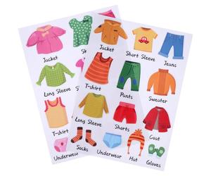 Generic Clothing Sort Stickers for Clothes Organisation, Easy to Use PVC Labels, Removable Wardrobe Decals for Nursery Room and Room, and Easy to Read Clothing Labels for Little Ones