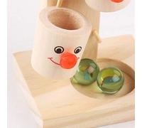 Generic Clown Marble Ball Run Track Game Wooden Toy for Kids Educational Interactive Fun Brain Development Motor Skills Training with Bright Colors Cartoon Design for Children Bir (White)