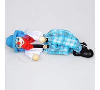 Generic Clown Pull String Puppet Wooden Marionette Vintage Handcraft Toy Funny Colorful Moving Arms Legs 25cm with Hanging String for Baby Kids Christmas Ornament Gift (blue)