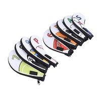 Generic Club Iron Covers Set 9Pcs Waterproof PU with Zipper Design for Golfers Eye-Catching Sports Accessories