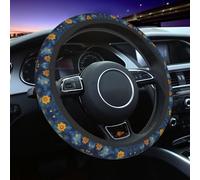 Generic Coffee Blue Print Steering Wheel Cover Non-Slip Car Steering Wheel Protection Covers Women Men Car Accessories For Suvs Trucks Sedans Cars