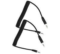 Generic Coiled 3.5mm to Male Flash C1 Sync Cable Easy to Use Trigger Cable for Cameras Like 70D Black 2pcs