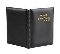 Generic Coin Album Compact Clear 120 Pocket 10 Page Money Collection Holder Book for Coin Collectors Blue/Green/Red/Black (Black)