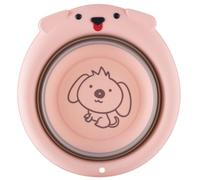Generic Collapsible Wash Basin for Baby Boys and Girls Hanging Hole Design, Eco-Friendly Plastic Cartoon Shape Foldable Washbasin for Washing Hands and Travel, Portable Pink Baby Folding