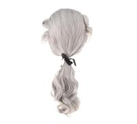 Generic Colonial Wig Long Curly Party Stage Performance Breathable Halloween Comfortable Role Playing Women Men Judge Lawyer Wig, grey