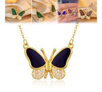 Generic Color Changing Butterfly Necklace, Magnetic Temperature Sensing, Women's, Copper, Necklace