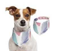 Generic Colored Feathers Print Pet Triangle Scarf Bibs, Cute Dog Bandanas, Adjustable With Snaps, For Dogs Puppy Cats