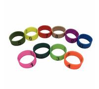 Generic Colored Identification ID Rings Cap Cover Sleeve for Shure SLXD24D/SM58 Dual Channel Digital Wireless Microphone System SLXD2 Handheld Transmitters, Silicone, 10 Pack, 10 Colors