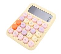 Generic Colorful Calculator 12 Digits Large Button Mechanical Keypad Desktop Calculator for Office School Students ABS Material Bright Color Compact Size (Lemon Yellow)