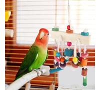 Generic Colorful Chewing Toy Wood Swing Ladder for Pet Birds Foot Muscle Exercise and Beak Grinding 1 Piece