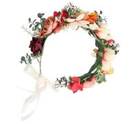 Generic Colorful Floral Headband for Women with Fabric Flowers and Plastic Simulation Plants, Easy to Wear and More Fitting to The Head, Classic Vintage Style for Engagements and Balls