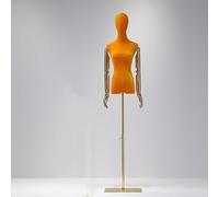 Generic Colorful Mannequins Torso, with electroplated Arm Half Body Manikin Height Adjustable Tailors Dummy Sewing Torso and Metal Base for Shop Counter Window,Orange B