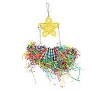 Generic Colorful Parrot Shredding Toy, Bamboo Foraging Chewing Decorative Bird Toy, Made of Edible Coloring