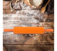 Generic Colorful Silicone Dough Rolling Pin for Easy Baking Kitchen Tool for Pizza and Cookies Red 11.8", Comfortable Grip, Food Grade Material (Orange)