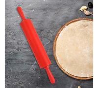 Generic Colorful Silicone Dough Rolling Pin for Easy Baking Kitchen Tool for Pizza and Cookies Red 11.8", Comfortable Grip, Food Grade Material (Red)