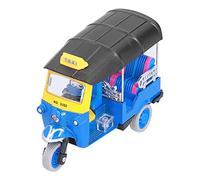 Generic Colorful Thai Tricycle Car Model, Sturdy Alloy Pull Back Toy, Exquisite Car Body for Children's Entertainment (Blue)