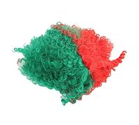 Generic Colorful Wigs, Wavy Wig With Bangs Cosplay Synthetic Hair With Short Fluffy Curly Half Red Green Short Green for Halloween Party