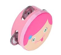 Generic Colorful Wood Percussion Tambourine with Metal Bells for Rhythmic Music Teaching, Suitable for Toddlers, 4in (4 inch girl)