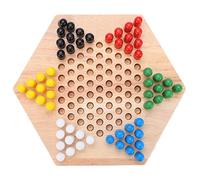 Generic Colorful Wooden Chinese Checkers Set for Boosting Concentration, Interactive Parent Child Play, More Than 36 Months