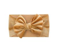 Generic Colors Super Stretchy Soft Knot Baby Girl Headbands with Hair Bows Nylon Head Wrap For Newborn Baby Girls Infants Toddlers Kids (Yellow, One Size)