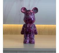 Generic Colourful Graffiti Bearbrick Figures Building Block Bear Brick Statue Violent Bear Resin Ornament Living Room Home Decor Kid Gift 11