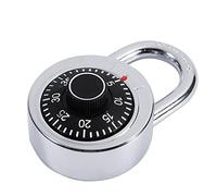 Generic Combination Coded Padlock Exquisite Round Dial Code Lock Safe for Luggage Suitcase Security for Tool Box & Zinc Alloy Silver + Black 4.3cm X 7.3cm