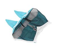 Generic Comfortable Horse Fly Mask 3D Cutting Anti Fly with Ears for Full Visibility, Masks for Horses Suitable for All-Day Wear (Hook and Loop, Large Blue)