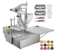 Generic Commercial Mini Donut Maker - 9L Capacity, Stainless Steel, 3000W, 3 Donut Molds, Adjustable Thickness, Modern Style