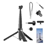 Generic Compact Aluminum Selfie Stick Tripod Diverse Filming for Vlogging Load Capacity 17.64oz Fit for OSMO Action Camera Smartphone Travel