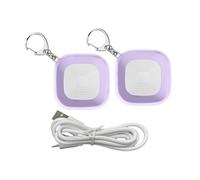 Generic Compact Personal Alarm Keychain Multi-Color LED Strobe Light 105dB for Safety on the Go Women Kids 2 Pack (Purple)