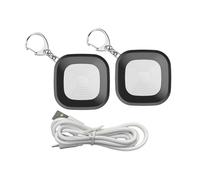 Generic Compact Personal Alarm Keychain Multi-Color LED Strobe Light 105dB for Safety on the Go Women Kids 2 Pack (Black)