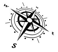 Generic Compass Sticker, 30 cm, Dark Grey Matte, Windrose Sticker for Caravan, Motorhome, Car or Wall Tattoo