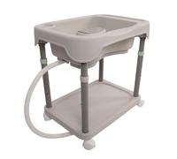 Generic Convenient Hair Washing Basin Adjustable Height Portable Shampoo Bowl for Pregnant Women with Head Cushion and Stand (Smoky Gray)