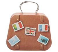 Generic Cookie Box Robust Vintage Mini Suitcase Tinplate Box Large Capacity with Lid, Well Protected from Damage, Classic American Design and Organizing Belongings for Party Favour