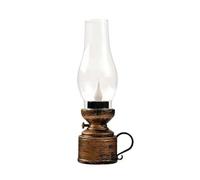 Generic Copper Antique Vintage Kerosene Lantern, Flameless Battery Operated Oil Lamp, Retro Table Lamp, Bedside Night Light, Courtyard Decor