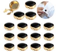 Generic Copper Dress Shirt Button Covers, 16 Piece Set, 17.5Mm/15Mm, Gold-Black