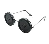 Generic Coraline Round Button Eyes Glasses - Black a