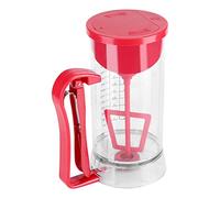 Generic Cordless Battery Powered Pancake Cupcake Waffle Batter Maker Machine for Various Pastry Making Ergonomic Handle ABS Transparent Red 1200mL