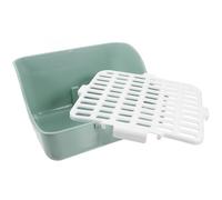 Generic Corner Rabbit Litter Box for Small Animals Such as Chinchilla and Ferret, Light Green Abs Material with Antisplash Design and Ample Space, Elegant Four-corner Structure Suitable